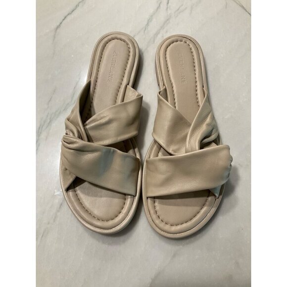 Everlane The Day Twist Sandals in Warm Khaki 9 New Womens Slides - Picture 5 of 10